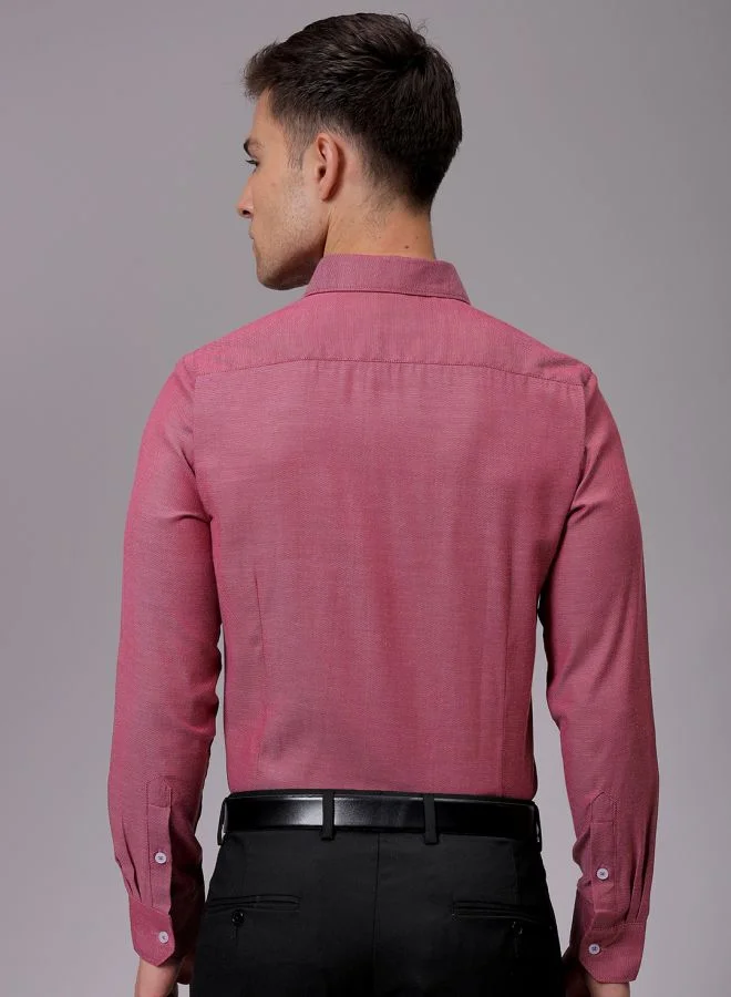 The Indian Garage Co Men Slim Fit Solid Full Sleeves Cutaway Collar Formal Shirt