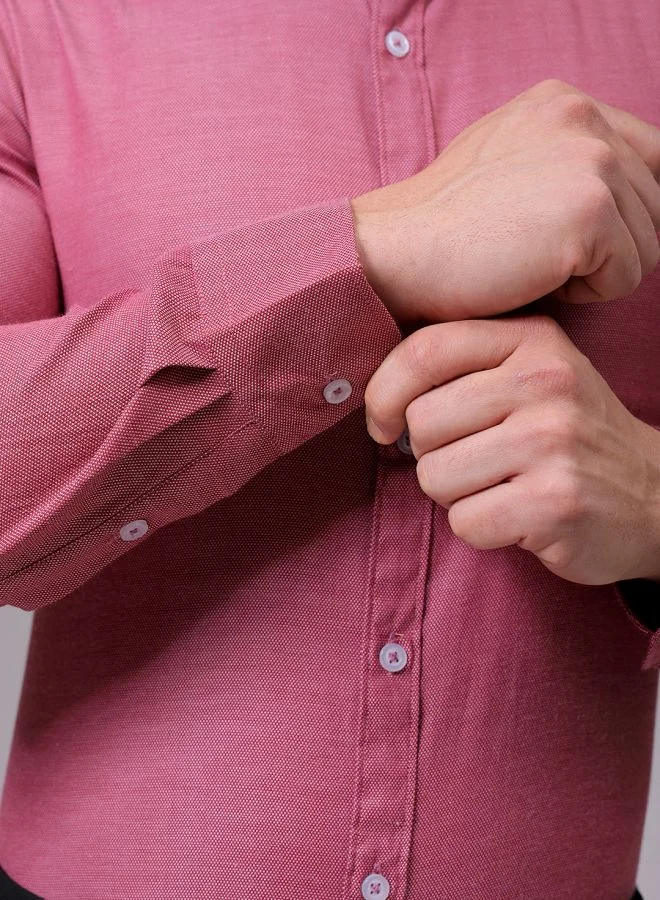 The Indian Garage Co Men Slim Fit Solid Full Sleeves Cutaway Collar Formal Shirt