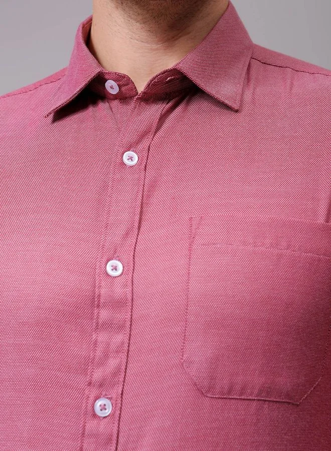 The Indian Garage Co Men Slim Fit Solid Full Sleeves Cutaway Collar Formal Shirt
