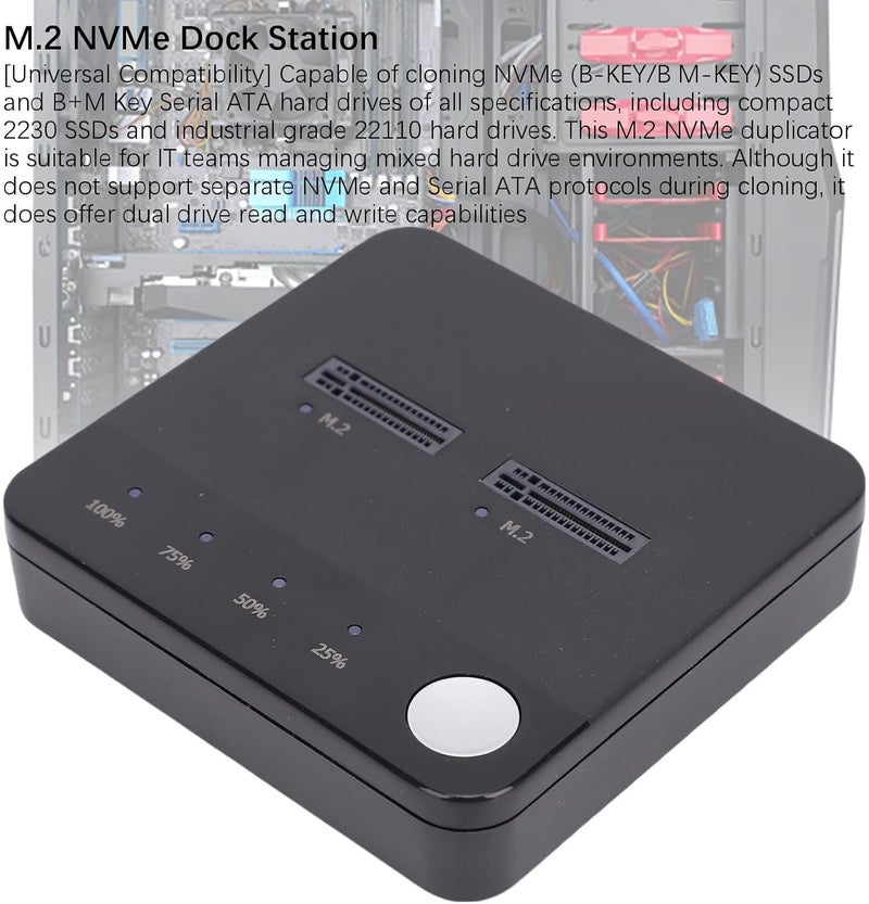 أداة نسخ الـ NVMe SSD، حاوية لنسخ الـ SSD بسرعة 20 جيجابت في الثانية (20Gbps)، منفذ M.2، محطة نسخ تدعم النسخ أثناء عدم الاتصال بالإنترنت (offline cloning)، تدعم تقنيات UASP وTrim. - Image 2