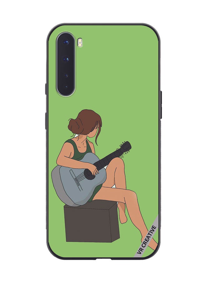 VR CREATIVE Protective Case Cover For OnePlus Nord Girl With Guitar Design Multicolour - Image 1