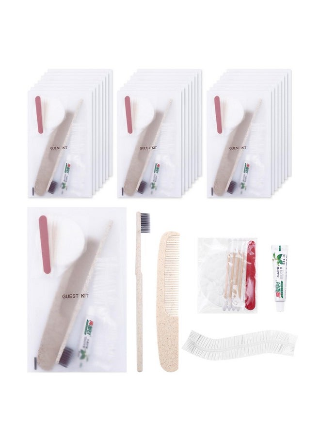 LLHQAMT Hygiene Kit Hygiene Kit Bulk Travel Hygiene Kit With Toothbrush Toothpaste Care Package Comb Shower Cap Individually Packed Suitable For Hotel Home Camping Travel (30Pack)  - Image 1