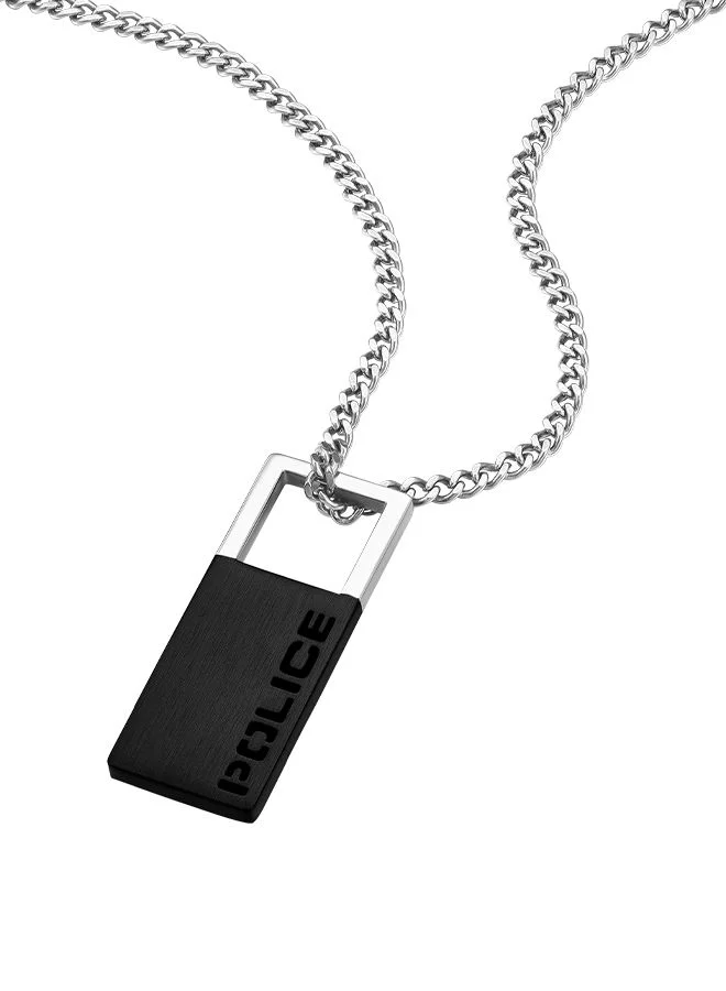 بوليس Hooked Stainless Steel Gents Necklace And Black Cut Out PatternPEAGN0032901