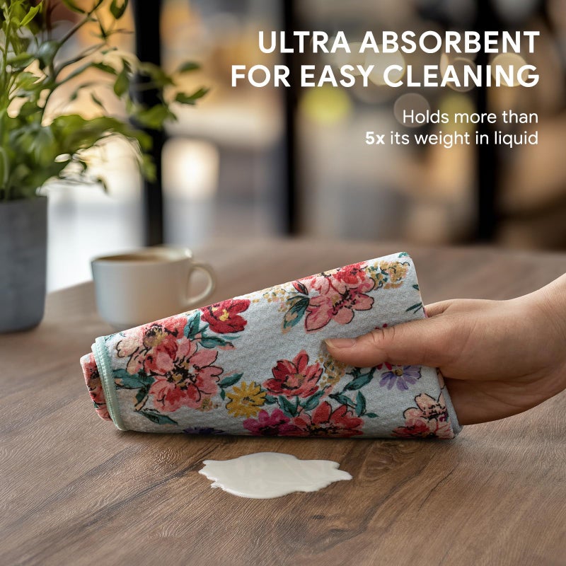 RECYCO Waffle Kitchen Towel Set of 2 - Quick Dry Microfiber Sustainable Dish Towels - Absorbent Reusable Cleaning Tea Towels - Lightweight Hand Towels,16â€x 28â€, Cuckoo Checker - Image 4