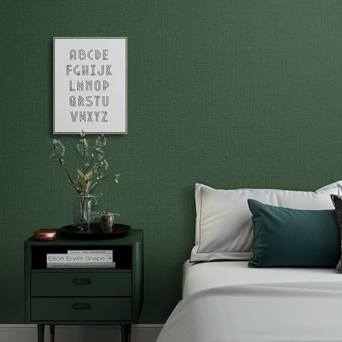 TANONE Contact Paper Peel and Stick 15.8"x 394", Grasscloth Contact Paper Self Adhesive Removable Wallpaper, Fabric Linen Thickened Wallpaper Decorative for Wall Cabinets Drawers Kitchen - Image 3