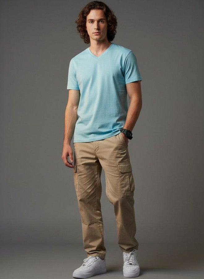 OUTLAWS Men's Pack of 3 Solid V-Neck T-Shirts | Color Lock Technology | No Shrinkage | Soft, Breathable & Comfortable Daily Wear - Image 3