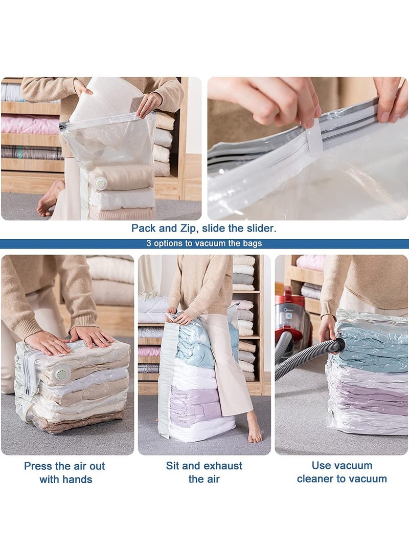 Zikra Vacuum Storage Bags Jumbo Cube 6 Pack, Space Saver Bags Extra Large Vacuum Seal Bags for Comforters Blankets Clothes (3 Jumbo 3 Medium), Closet Organizers and Storage Bags Vacuum Sealed - Image 3