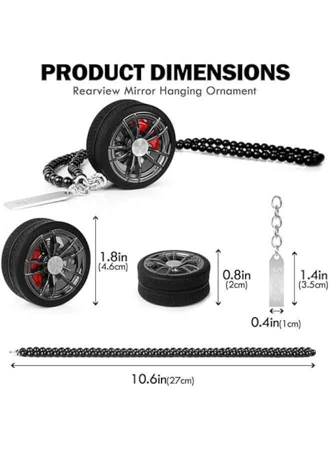 إكسسوارات مميزة من خامة الزنك للزينة الداخلية، قلادة متدلى ل مرايا الرؤية الخلفية، تحفة بشكل محور عجلة السيارة من تيستيس (جونميتال) - Image 5