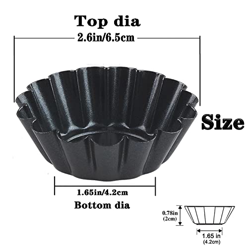 Xstronq Egg Tart Molds 12PCS Tart Pan 2.6inch, Mini Carbon Steel Non Stick Tart Pans, Tart Molds For Baking (2.6 inch) - Image 2