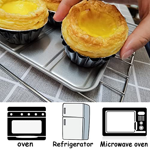 Xstronq Egg Tart Molds 12PCS Tart Pan 2.6inch, Mini Carbon Steel Non Stick Tart Pans, Tart Molds For Baking (2.6 inch) - Image 5