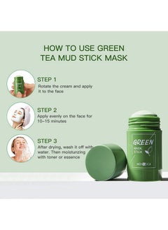 Gecomo Green Tea Stick Mask, Purifying Clay Mask, Oil Control Face Mask, Deep Clean Poresfor All Skin Types Men Women - 1 Pcs 