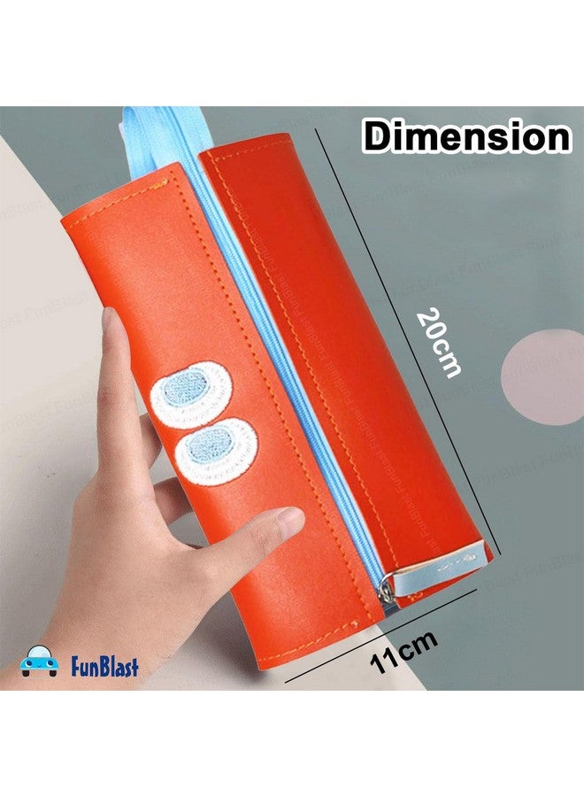 FunBlast Pencil Pouch for Girls - Cute Pouch for Girls, Multipurpose Zipper Pouch, Kawaii Pencil Case, Cute Pouches for Girls, Aesthetic Pouch for Girls, Return Gift for Kids (Orange) - Image 3