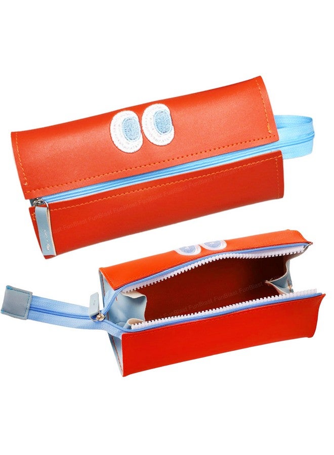 FunBlast Pencil Pouch for Girls - Cute Pouch for Girls, Multipurpose Zipper Pouch, Kawaii Pencil Case, Cute Pouches for Girls, Aesthetic Pouch for Girls, Return Gift for Kids (Orange) - Image 1