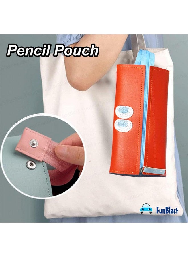 FunBlast Pencil Pouch for Girls - Cute Pouch for Girls, Multipurpose Zipper Pouch, Kawaii Pencil Case, Cute Pouches for Girls, Aesthetic Pouch for Girls, Return Gift for Kids (Orange) - Image 5