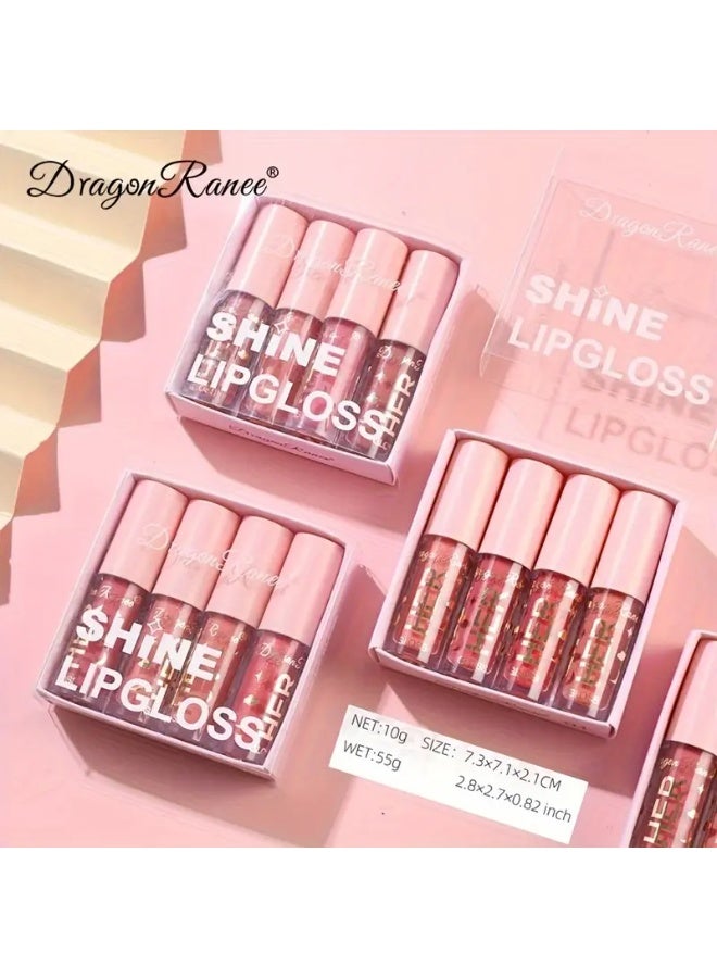 Dragon Ranee مجموعة ملمع الشفاه دراجون راني - 4 قطع - لون شفاه لامع للبالغين، يدوم طويلاً ومرطب، درجات متنوعة، توافق عالمي مع البشرة، لمسة لامعة، سهل التطبيق - Image 4