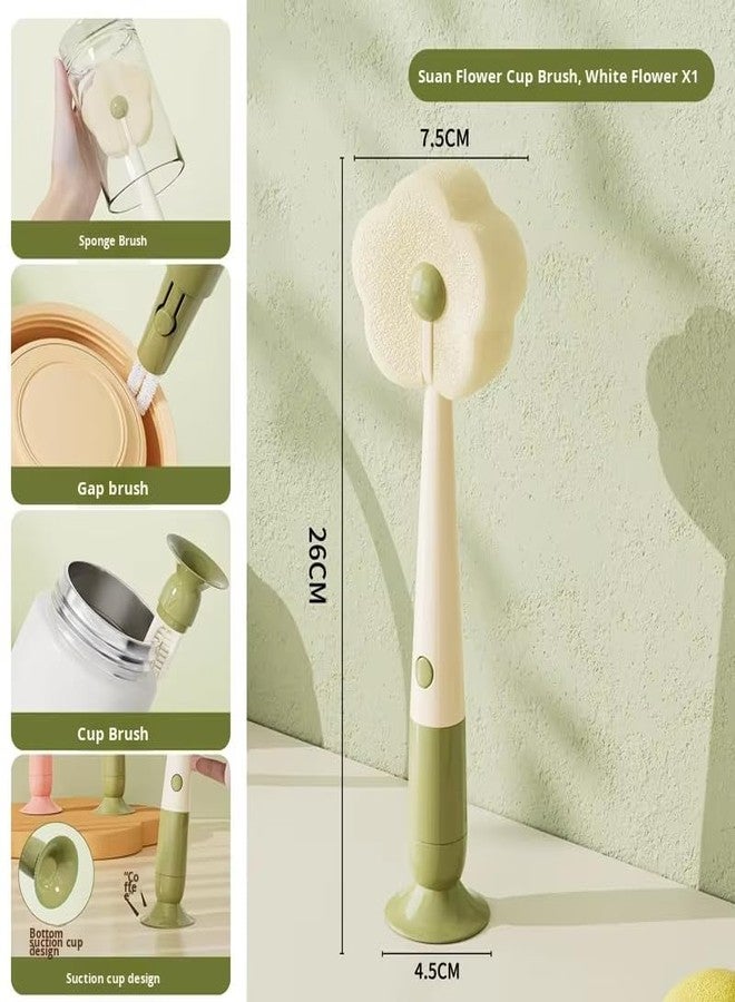 QUIRA Cup Lid Cleaning Brush, Tumbler Cleaner Brush, Bottle Cap Cleaner, Efficient Cleaning and Suction Base, Flower-Shaped Design with Gentle Scrub Texture (Assorted) - Image 5