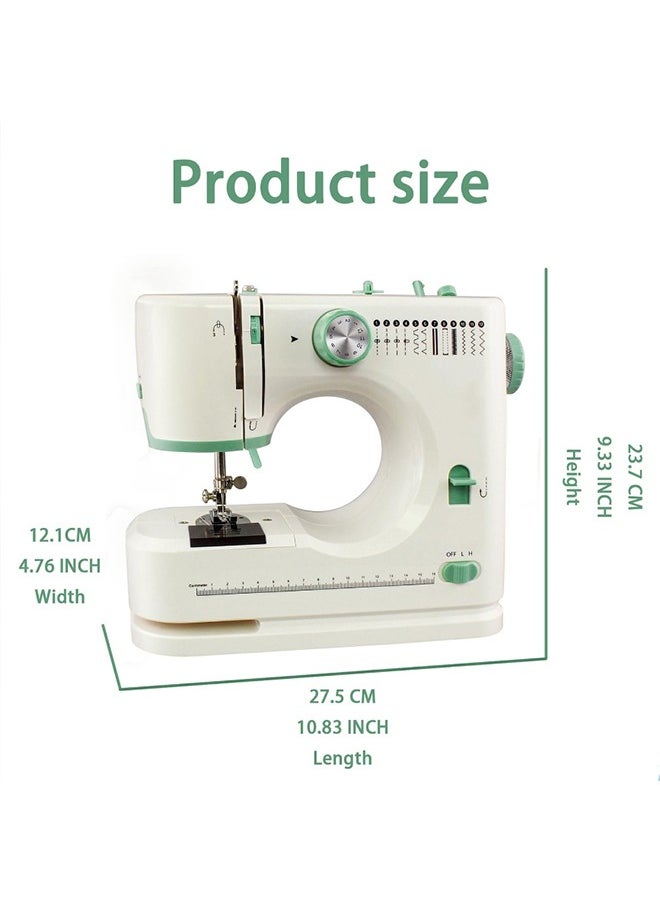 Joshberg Sewing Machine for Beginners,Portable Sewing Machine with 12 Built-in Stitches,2 Speed(High-Low Speeds)-White Green  - Image 3