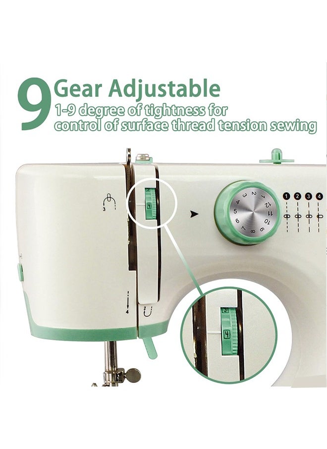 Joshberg Sewing Machine for Beginners,Portable Sewing Machine with 12 Built-in Stitches,2 Speed(High-Low Speeds)-White Green  - Image 5