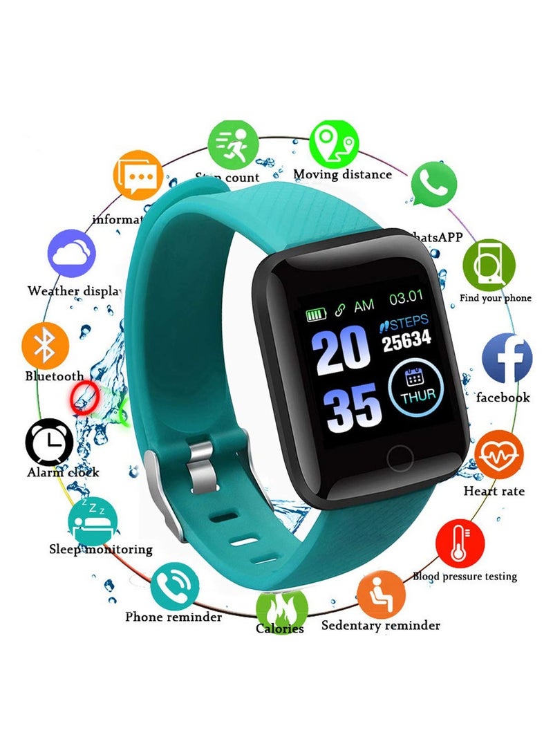 SANMUGEED 116 Plus Smart Bracelet Watch 1.3 Inch,Heart Rate Blood Pressure Monitoring Track Movement IP67 Waterproof,Color Screen Smart Bracelet USB Direct Charge for Android & iOS - Image 2