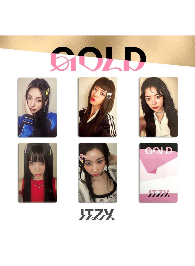 NIBEMINENT 5 Pcs Kpop ITZY GOLD Lomo Cards Card For Fans Collection Gifts - Image 1