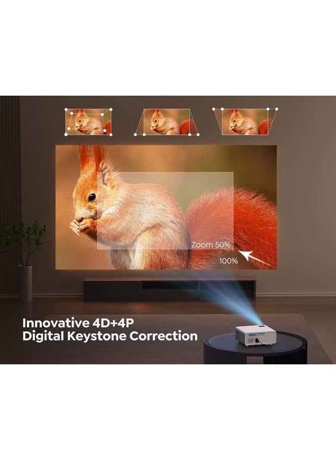 Yaber - 5G WiFi Bluetooth Projector, YABER Pro Y9 18000L 480 ANSI Native 1080P Projector 4K Support, Outdoor Movie Projector Max 500" 4P/4D Keystone 50% Zoom Full Sealed Projector for Phone[Screen Included] - Image 1
