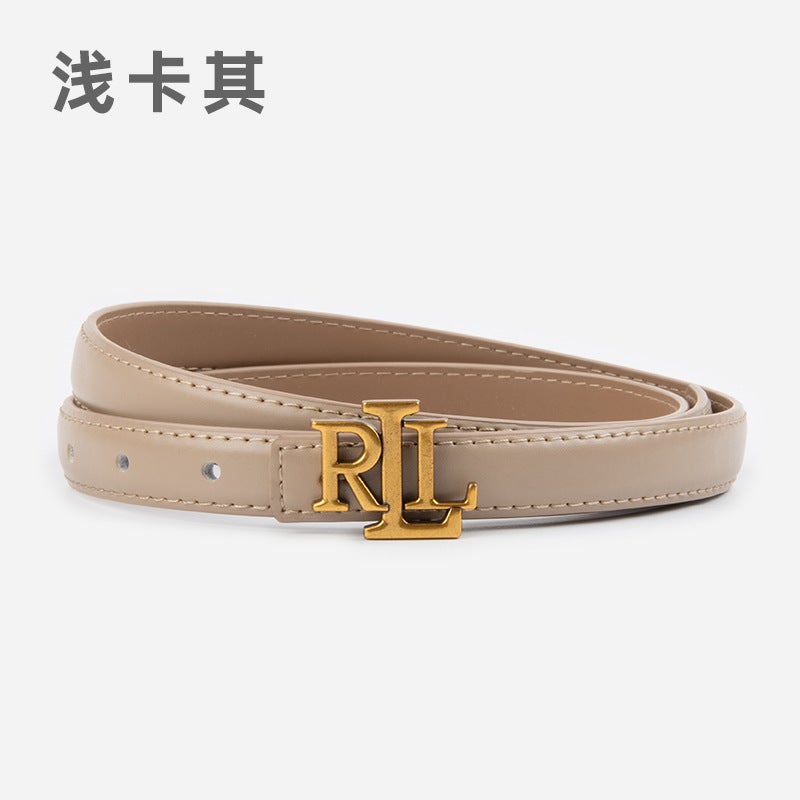 Genuine Leather Ladys Slim Belt for Jeans Casual 21628-Coffee - Image 4