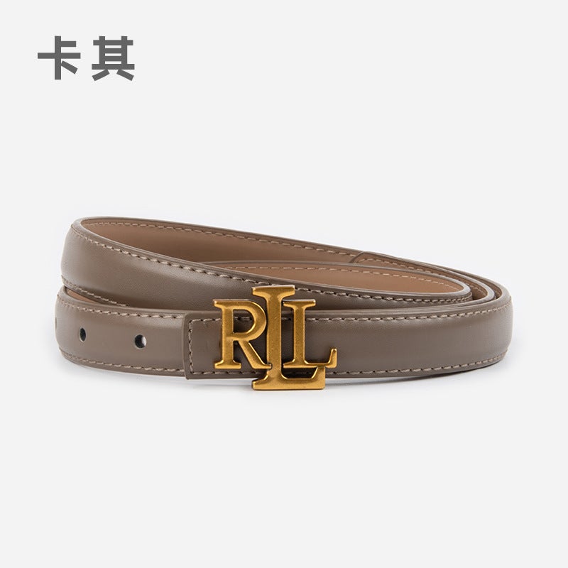 Genuine Leather Ladys Slim Belt for Jeans Casual 21628-Coffee - Image 3