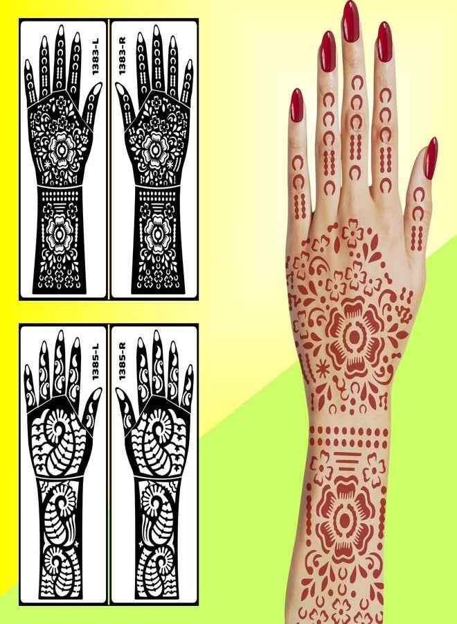 ORDERSHOCK Bridal Floral Mehndi Stencil Sticker For Hand & Arm Template For Festivals, Weddings, Engagement, Karwa Chauth, Teej & Parties - Image 3