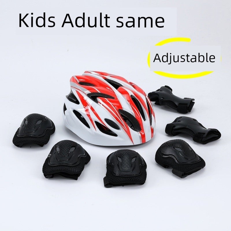 Children's roller skating protective gear helmet set Professional skateboard balance bike Adult bicycle riding knee pads Safety hat - Image 2