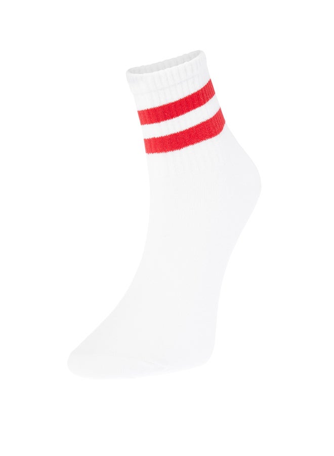 trendyol White 5-Pack Colorful Striped College-Tennis-Medium Socks - Image 3
