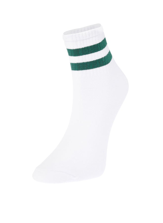 trendyol White 5-Pack Colorful Striped College-Tennis-Medium Socks - Image 2