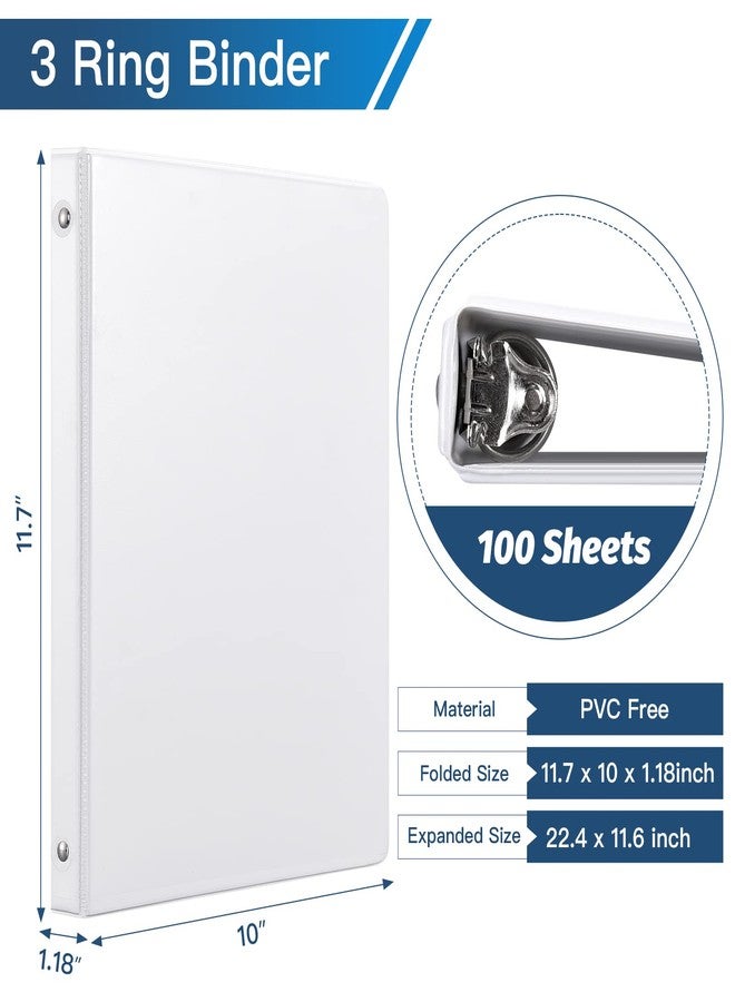 SUIN 1/2-Inch 3 Ring Binders with 2 Interior Pockets, Basic 0.5'' Binders Holds 100 Sheets Letter Size, Office School Home, 6 Pack - Image 2