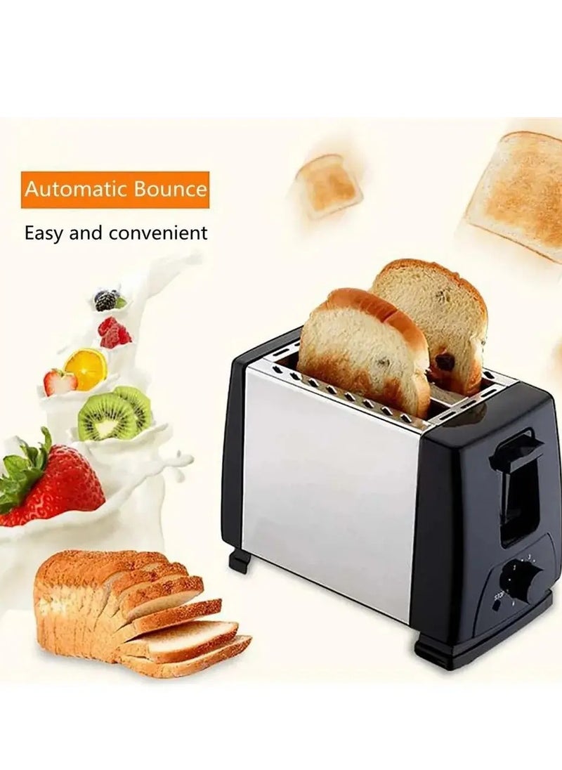 Generic 2 Slice Toaster with Adjustable Browning Control knob, Stop Function & Removable Crumb Tray Breakfast Maker Stainless Steel Bread Toaster  - Image 2