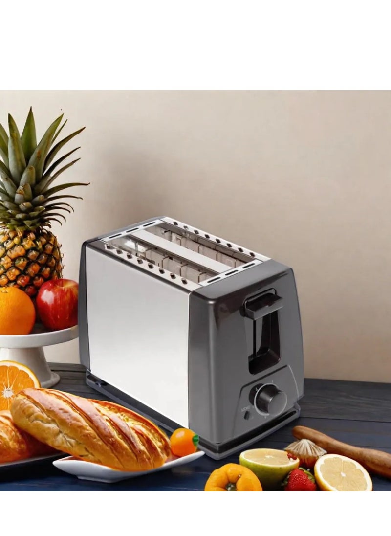 Generic 2 Slice Toaster with Adjustable Browning Control knob, Stop Function & Removable Crumb Tray Breakfast Maker Stainless Steel Bread Toaster  - Image 3