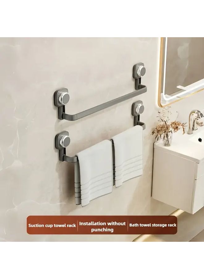 Milky White 50cm No Drill Suction Cup Towel Rack Multipurpose Kitchen Bathroom Organizer - Image 4