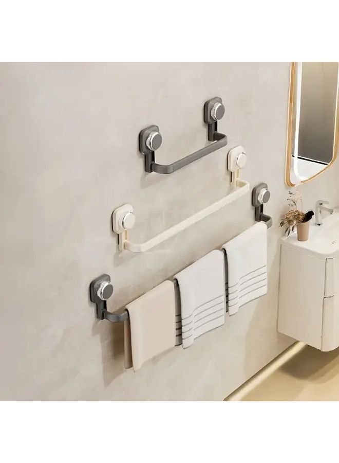 Milky White 50cm No Drill Suction Cup Towel Rack Multipurpose Kitchen Bathroom Organizer - Image 3