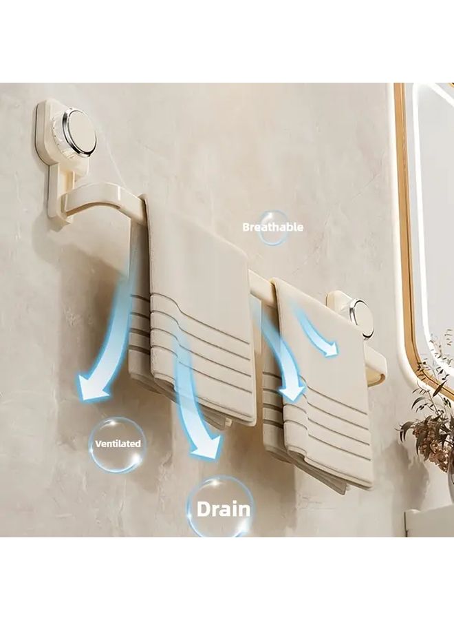 Milky White 50cm No Drill Suction Cup Towel Rack Multipurpose Kitchen Bathroom Organizer - Image 2