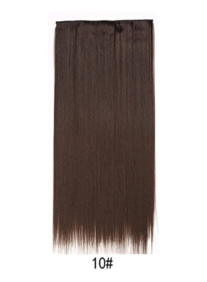 إستيل وصلة إطالة شعر مموجة بطول قطعة واحدة كاملة الرأس مع 5 مشابك مناسبة للنساء والفتيات (مستقيم رقم 10) - Image 2