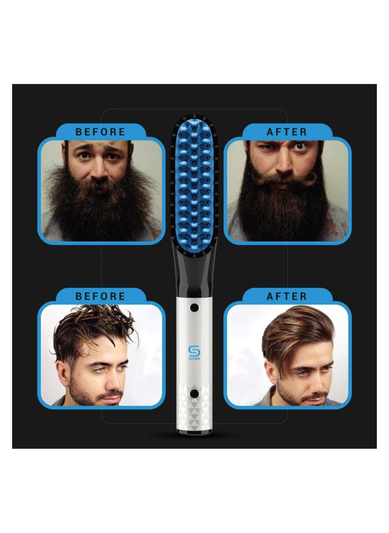 Generic - Beard Straightener with Beard Cream, Upgraded 3 in 1 Hair Straightener Brush Beard Straightening Comb, Smart anti-scalding technology, 360° Rotation Swivel Chord, Dual Heat Settings - Image 1