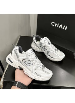 Breathable Mesh 530 Running Shoes Unisex Light gray white and gray