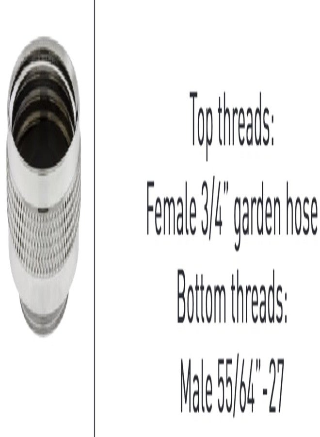 Neoperl 3/4 in. x 55/64 in. - 27 in. Faucet Adapter Solid-Brass Hose x Male Laundry HD 589483 Chrome-Plated - Image 2