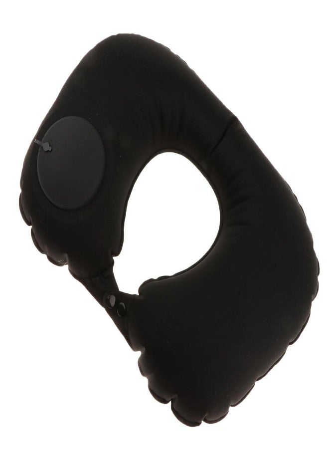 IVELECT U Shape Inflatable Pillow for Travel Outdoor Camp Sleep Flight Car Black - Image 1