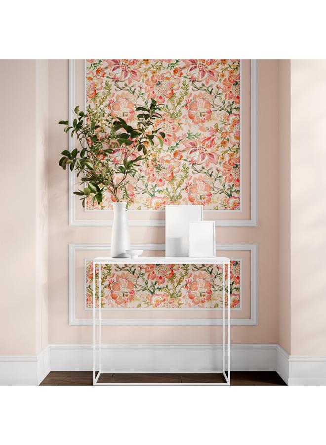 Bluejw Vintage Flower Popular Peach Powder Pantone Hand-painted Forest Green Plant Self-adhesive Wallpaper Bedroom Bathroom Flower Wallpaper - Image 2