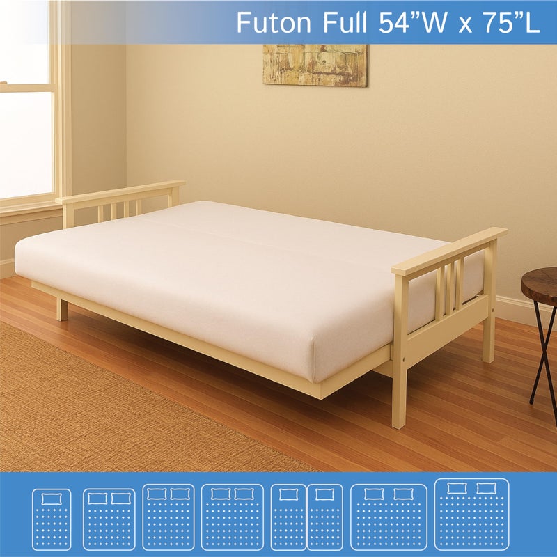 Four Seasons Essentials Futon Full (54"x 75") Waterproof Mattress Protector - Waterproof Zippered Encasement Premium Quality Bed Cover Protects Against Dust, Allergens White - Image 2