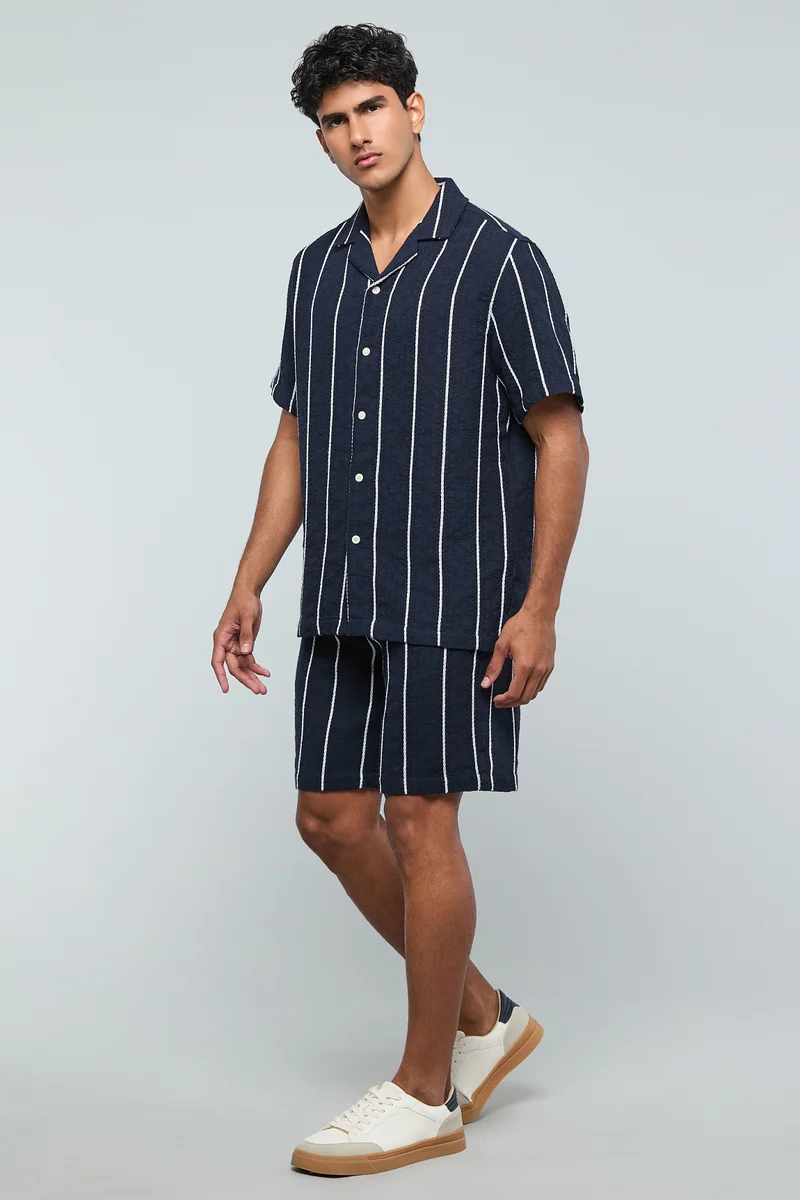 R&B Striped Shorts with Drawstring Waist