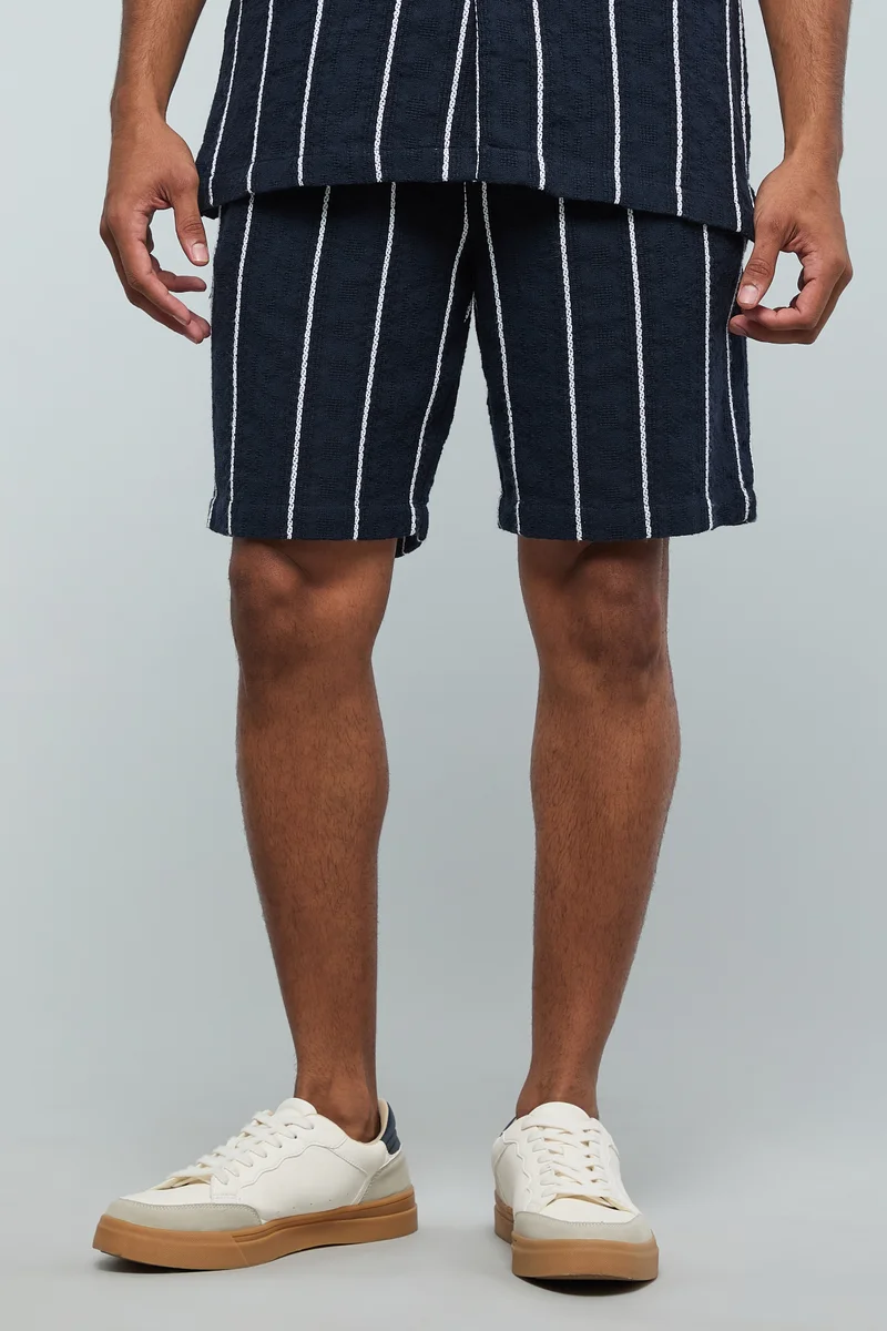 R&B Striped Shorts with Drawstring Waist