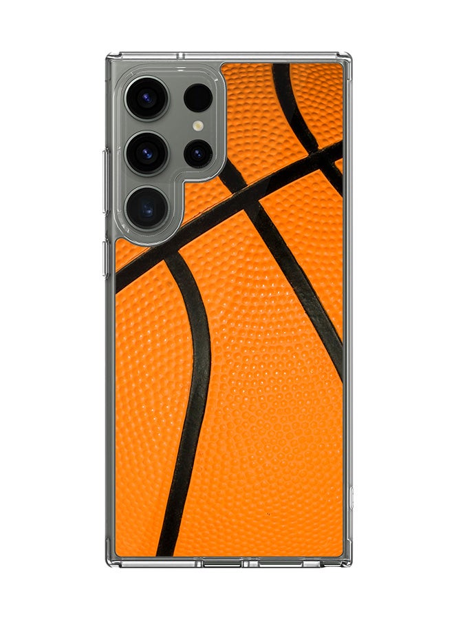 Stylizedd Classic Clear Case for Samsung Galaxy S24 Ultra , Hybrid Soft Case Flexible Edges Anti Drop TPU PC Gel Thin Transparent Cover - Basketball Full Print - Image 1
