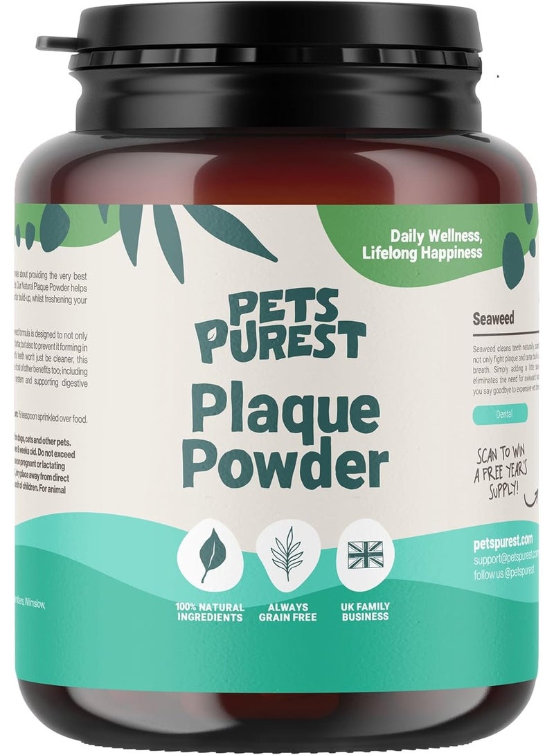 Pets Purest Plaque Off Powder - 185g Pro Tartar Remover for Dogs, Cats & Pets. 100% Natural Bad Breath, Teeth & Gum Oral Health Hygiene Dental Care Formula - Image 1