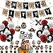 Jcoos Pirate Party Decorations  Pirate Birthday Banner Balloons Cake Toppers  Hanging Swirls for Men Boys  Kids - Image 2