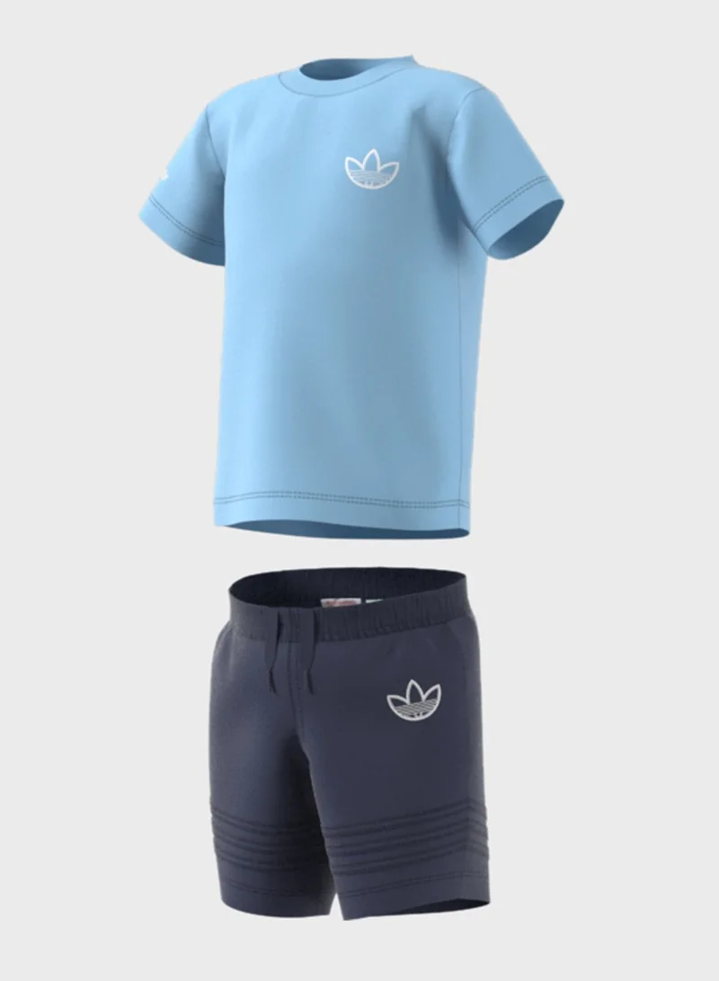 adidas Originals Infant Sport Collection Shorts And T-Shirt Set